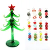 Decoratieve objecten beeldjes Kleine glazen kerstboom beeldje ambachtelijke ornamenten met 12 stuks schattig snoep mini hanger accessoires 230920