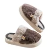 Pantofole Pelose Donna Uomo Scarpe Casa Panno caldo Cotone Colorato Uomo Peluche Slip-On con suola spessa Ciabatte da spiaggia Infradito