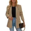 Jaquetas femininas blazers terno mulheres casual manga comprida cardigan botão jaqueta frontal com bolsos moda escritório senhora