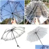 Paraplyer kvinnor transparent paraply vikning sommaren klar för regn och sol vattentät kvinna sombrillor droppleverans hem trädgård ho dhpdh
