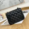 10A Top Luxury Designer Shoulder Bag 17cm Mini Square Flap Bag Women Real Leather Caviar Lambskin Quilted Classic Purse Gold Chain Strap