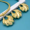 Bröllopsmycken set brasiliansk gulduppsättning för kvinnor pläterade halsband Dubai afrikanska hoopörhängen hänge för brud 230920