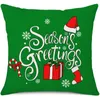 Custodia decorativa per cuscino con lettera di Natale verde, stampa albero, divano per la casa