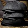 Berets Unisex Autumn Winter Beret Sboy Caps Men Women Warm Tweed Octagonal Hat For Male Detective Hats Retro Flat Chapeau