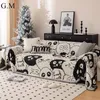 Filtar svart vit tecknad söt soffa omslag med tofsar enkla filtar för säng ins stil soffa kasta filt utomhus camping picknick matta 230920