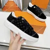 Luxe merk LVity Designer hoogwaardige Time Out Outdoor Schoenen Sneaker dames Casual Kalfsleer echt leer Roze Wit Reliëf Bruin Bedrukt leer