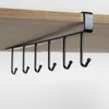 Mats Pads 1Pc Black Kitchen Hanger Hook With No Marks Or Nails For Storing Pots Shovels Hanging Pieces Utensils Storage Racks 230919