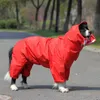 Hundkläder stor husdjur pojke regnrock vattentät regnkläder jumpsuit för stora medelstora små hundar gyllene retriever utomhuskläder 230919