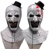 Kostümzubehör Terrifier-Maske, blutig, schrecklich, Cosplay, Clown, Latexmasken, gruseliger Killer, Erwachsene, Unisex, Halloween-Party-Requisiten-Zubehör