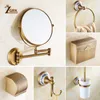 Bath Accessory Set ZGRK Antique Bathroom Accessories Carved Brass Hardware Set Wall Mounted Towel Bar Paper Holder Cloth Hook Bathroom Hardware Kit 230920