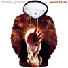 Sweats à capuche pour hommes Sweatshirts 2023 Harajuku BLEACH Sweats à capuche Impression 3D Sweats unisexe Survêtement Anime BLEACH Pulls Streetwear Sweat-shirt japonais TopsL230920