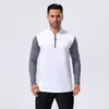 LL-A9 Yoga Kıyafet Erkek Çalışma Spor Salonu Tshirt Egzersiz Fitness Giyim Sportwear İnce Gömlek Dış Mekan Üstleri Uzun Kollu Elastik Nefes Alabası Yakalaması