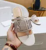 Lyx modedesigner sandaler kvinnor sommar mode äkta läder casual skor toppkvalitet märken glider strand flip-flops platt dam tofflor semester moccasin