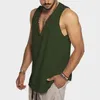 Débardeurs pour hommes M-4XL Mâle Été Gilet Casual Sans Manches Col En V T-shirts En Soie De Glace Top Respirant Sport Maillot De Sport Gymnases En Cours D'exécution