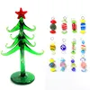 Decoratieve objecten beeldjes Kleine glazen kerstboom beeldje ambachtelijke ornamenten met 12 stuks schattig snoep mini hanger accessoires 230920