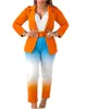 Femmes Designer Pantalon Costume 2 Pièces Blazer Ensemble Automne Hiver Vêtements Positionnement Imprimé Tenues À Manches Longues Avec Ceinture Plus Taille 3XL