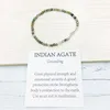 MG0142 INDIAN AGATE ANKLET手作りのファンシービーズマラヨガビーズアンクレット4 mmミニジェムストーンジュエリー341i