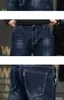 Jeans pour hommes Idopy Cargo Jeans Mode Multi Poches Travail Bleu Vintage Déchiré Denim Pantalon Pour Homme Plus Taille 230920