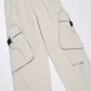 Buntowe klamry multi kieszeni spodnie robocze proste nogi szerokie pantsU4C1