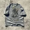 High Street Trendy Rock Evil Spirit Limited to Old Cement Grey Wash Proces zaokrąglenia T-shirtpnh3