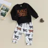 Kledingsets Halloweenkleding Peuter Babyjongen Meisje Herfst Winteroutfits 2-delige set met lange mouwen en ronde hals Pompoensweaterbroeken