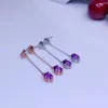 Stud Earrings Amethyst Earring Natural And Real 925 Sterling Silver For Engagement
