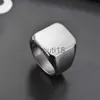 Band Rings Fashion Jewelry 3 colors Black Gold Silver Stainless Steel Smooth titanium ring square shape Size Mens Ring x0920