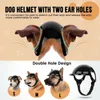 Capacete de vestuário para cães e óculos para cães pequenos Proteção UV Doggy Sunglasses Óculos Pet Motorcycle Hat com furos de orelha 230919