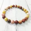 MG0308 Set di braccialetti con perline di rodonite da 8 mm Bracciale con agate di venature del drago naturale Bracciale con diaspro mookaite208U