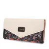 Portefeuilles 2023 Koreaanse Portemonnee Voor Vrouwen Bloemen Diamant Clash Envelop Gesp Lange Trifold Clutch Portemonnee Grote Capaciteit Kaarthouder