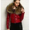 Women's Jackets Women Genuine Sheep Skin Leather Jacket Luxury Warm Natural Real Raccoon Thick Fur Collar Coat Female Autumn Winter