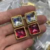 Square Crystal Minimalizm Kolczyki Uszy Temperament biżuterii jest lekki i luksusowy, a pałac jest znany i luksusowy Xmer39