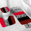 Cortinas de chuveiro zebra leopardo vermelho preto cortina de chuveiro conjunto de banheiro padrão de moda cortinas de banho antiderrapante tampa de banheiro e tapete conjuntos 230920