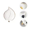 Jewelry Pouches Leaf Tray Creative Plate Storage Dish Ceramic Display Necklace Food Decor