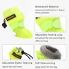 Pet Protective Shoes 4pcsSet Dog Rain Boots Waterproof Fleece Lined Adjustable Rubber Snow for Small Medium Dogs AntiSlip 230919