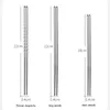 Essstäbchen im koreanischen Stil, Metall, runder Faden, rutschfester Griff, für Kinder und Erwachsene, Edelstahl
