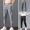 Calças masculinas sem desbotamento casual solto roupas masculinas não-pilling estilo coreano tornozelo amarrado corredores