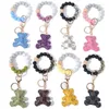 Porte-clés ours voiture porte-clés breloques perles de Silicone porte-clés pour clés coloré hommes femmes accessoires bijoux de mode en gros