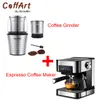 Coffart By BioloMix 20 Bar italienische Espressomaschine mit Milchaufschäumer für Espresso, Cappuccino und Mokka