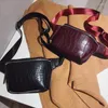 Sacs de soirée Sac de taille pour femme en cuir fermeture éclair peau de crocodile poitrine pack grande capacité banane mode femme ceinture portefeuille