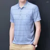 Men's Polos 2023 Summer Business Casual Fashionable And Comfortable Clothing Oversized Trend Striped Patchwork Pockets Polo Shirt