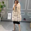 Women's Fur Faux Fur Fox Fur Vest With Hood Women Winter Coat 2023 New Natural Fur Coat Real Hot Selling Women's Cropped Clothing Free Shipping L230920