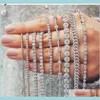Теннисные браслеты, ювелирные изделия, 20 стилей, сверкающие роскошные стерлинговые пробы 925 пробы, форма Mti, белый топаз, Cz, бриллианты, драгоценные камни, женские свадебные браслеты Brac285K