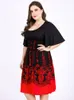 Plus Size Dresse Dresses Storlek 5xl 6xl Summer Ladies V Neck Half Sleeve High midje Casual Midi Dress Floral Print Tunic Party 230920