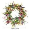 Juldekorationer Artificial Flower Wreath Wildflower Floral Summer Garland för ytterdörren Hemmur Bröllopsfest Farmhouse Holiday Decor 230919