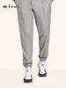 Mens Pants Spring kiton Wool Blended Casual Sweatpant Gray and Blue