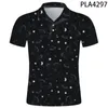 Men's Polos 2023polo Camisa Cool Streetwear Tops de verão Men de manga curta Camisas 3D Impressa Starry Sky Casual Camisas Fashion ROPA