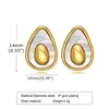 Stud Earrings Shell Avocado For Women Satinless Steel Studs Ear Jewelry