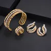 Hochzeit Schmuck Sets Janekelly 3 stücke Braut Zirkonia Voll Für Frauen Party Luxus Dubai Nigeria CZ Kristall Halskette Sets l230920