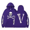 Men's Hoodies Long-sleeved Casual Punk Style Women's Hoodie Skull Top Gothic Deep Black Loose Ulzzang Fashion Couple Sweatshirt